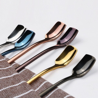 cuchara de acero inoxidable con forma cuadrada/cuchara/cuchara de té de hielo/postres/cucharas vajilla (7)