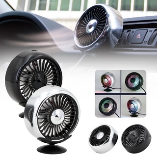 Ventilador De Coche Usb 360 ° Giratorio De Enfriamiento Del Con Luz Colorida 3 Velocidades Auto Mini