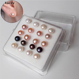 kaciiy 10 pares* aretes de perlas de agua dulce de plata esterlina 925 joyería 6 mm cl