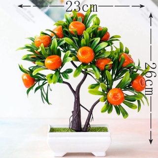 Nuevas plantas artificiales falsas Bonsai simulación naranja maceta decoración del hogar ☆Litasteful