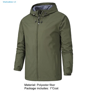 thatsakes Top Jacket Coat Solid Color Zipper Closure Jacket Coat Waterproof Outerwear (4)