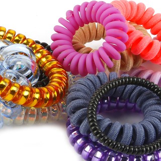 12 estilos de moda teléfono alambre elástico de silicona bandas de goma primavera goma pelo Donut Hairband accesorios Cintillos mujeres niñas