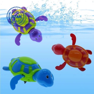 Lindo baño juguetes de natación pequeña tortuga niños bebé baño deslizamiento reloj juguete de agua lindo juguete V4G2 (1)