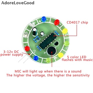 [alg] cd4017 kit de luz led giratorio con control de voz colorido/kit de bricolaje electrónico