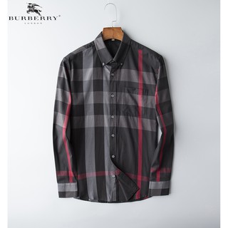 Burberry camisa de algodón de manga larga de lujo para hombre S-XXXL