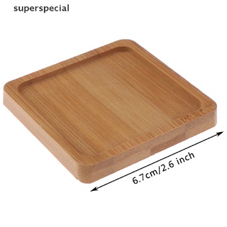 【cial】 Bamboo Round Square Plates for Succulents Pots Trays Base Stander Garden Decor . (4)