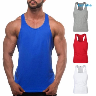 Breathable Cotton Fitness Vest Round Neck Bodybuilding Summer Sports Vest for Gymnastic[keraka]