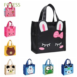 FOXESS Animal Food Bag Travel Insulated Lunchbox Keep Warm Picnic Cartoon Tote Cooler