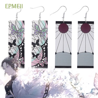 epmeii fashion demon slayer dibujos animados acrílico gota pendientes de oreja tsuyuri kanawo cosplay accesorio hombres mujeres joyería colgante anime