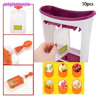 [artgloriouslo] 10 bolsas resellables frescas exprimidas para bebé, destete, puré, reutilizable