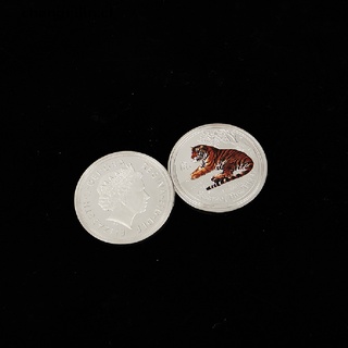 año yang del tigre moneda conmemorativa china cultura plata tigre monedas colección.