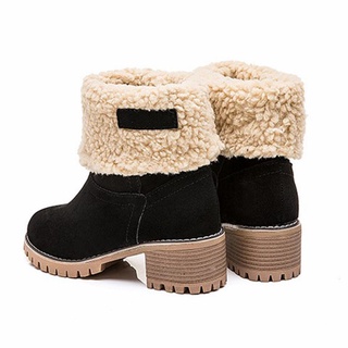 Gy invierno otoño mujeres botas gruesas de lana caliente botas zapatos gruesos tacones 09.28