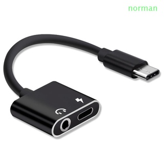 Norman 2 en 1 tipo C a mm mm auriculares Jack tipo C divisor de Audio adaptador de carga USB C para Huawei Xiaomi Cable de Audio adaptador de auriculares/Multicolor