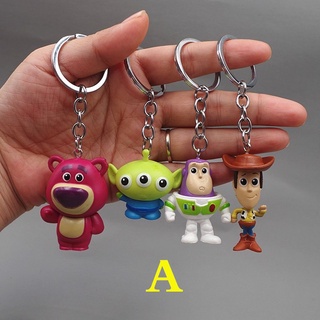 4 unids/set creativo juguete historia llavero Woody Buzz Lightyear figura de acción llavero niños muñeca juguetes regalo