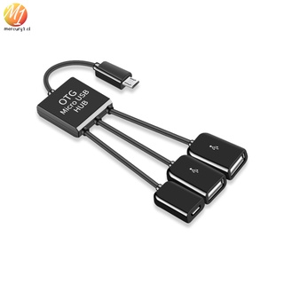 3 in 1Micro USB OTG Hub Multi-function Adapter Cable Connector Male to Female Dual USB 2.0 Power Charging Micro USB 5Pin for Android Phone