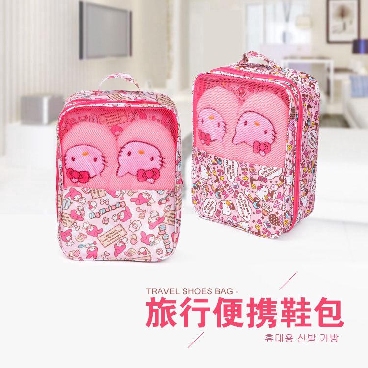 Hello Kitty Melody Twin Star Rilakkuma Snoppy Disney - bolso de almacenamiento de zapatos de dos capas (3)