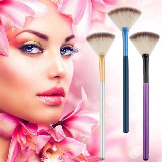 Fan Shaped Makeup Brush / Popular Professional Face Makeup Brush / Makeup Brushes For Powder Concealer Blend / Wooden Handle Premium Synthetic Make up Brushes For Blending,Foundation,Powder,Concealers / Daily Basic Cosmetic tools