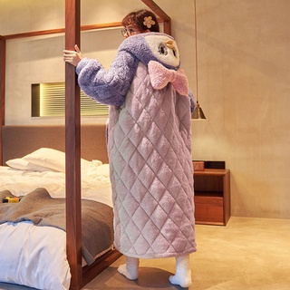 El nuevo pijamas mujer invierno engrosamiento Coral terciopelo tres capas edredón