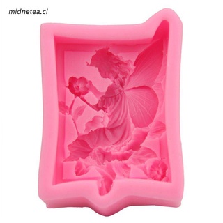 mid 3D Angel Flower Fairy Silicone Mold DIY Soap Clay Candle Making Cake Fondant Baking Mould Decorating