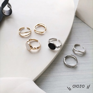 Juego de anillos retro ajustables tres en uno para mujer accesorios de anillo - ol (7)