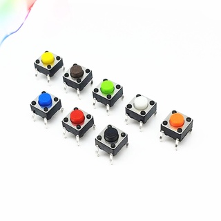 50pcs compras gratis 6*6* mm 4PIN siete colores Smart Electronics táctil interruptor pulsador SMD táctil interruptor interruptor
