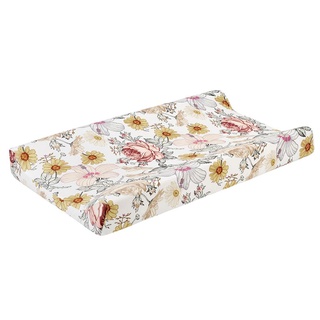 Ssr-Diaper Changing Pad Cover, estampado Floral elástico tela Ultra suave accesorios de guardería (1)