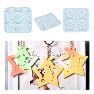 Boom moldes de silicona con forma de estrella/llavero de navidad/colgante DIY/decoración molde (3)