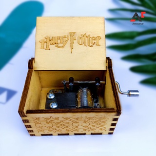 am caja de música giratoria de madera de harry potter/colección de juguetes musicales/decoración de escritorio (1)