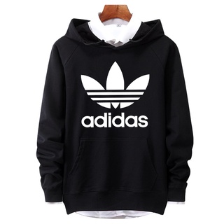 Adidas hooded sweater men women spring autumn classic fashion simple printing personality all-match cotton pullover pure color outdoor lightweight breathable couple handsome loose youth blazer