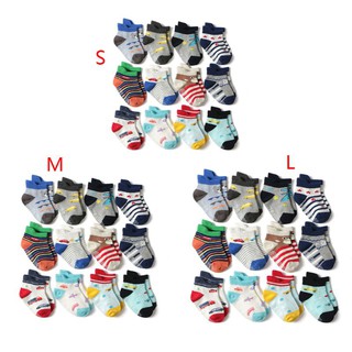 Mary 12 pares/juego de calcetines de algodón peinados para bebés/niños/antideslizantes/medias de piso de dibujos animados (2)