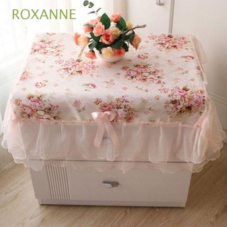 roxanne 75*80cm decoración mantel rectangular mesa cubierta rosa flor pastoral cubierta a prueba de polvo moda mesita de noche de encaje manteles/multicolor