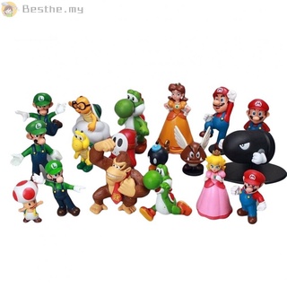 18 pzs Mini figura de acción/juguete/juguete/juguete/figura de acción/Mini Mario Bros Luigi