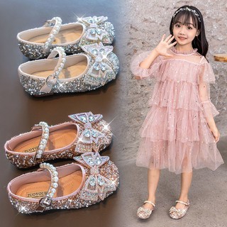 Zapatos de niña princesa zapatos suelas suaves niñas zapatos de cuero de los niños s cristal zapatos