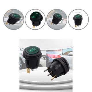 OMG Waterproof Toggle Switch 3Pin LED Light Round Rocker Toggle Switch Easy Installation for Boat