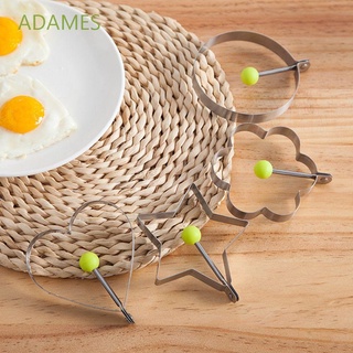 ADAMES Cooking Egg Pancake Ring Accessories Omelette Mold Egg Frying Mold Pancake Kitchen Tool Gadget Fried Egg Stainless Steel Love Flower Star Shape Egg Shaper