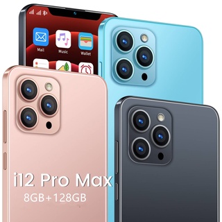 i12 Pro Max Smartphone 6.7 Pulgadas U-Screen 8GB RAM 128GB ROM 21MP + 48MP Cámara Cara 5800mAh Batería 5G Teléfono Inteligente