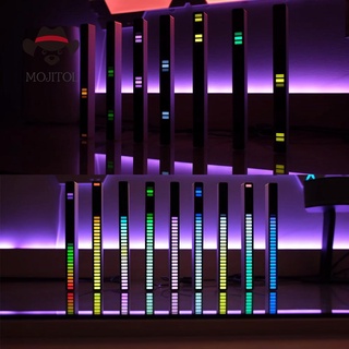 MOJITOL Rechargeable Sound Control Colorful Light RGB 32LED Pickup Lamp Bar (Black) (8)