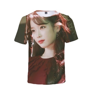 Kpop Idol IU 3D T Shirt Harajuku Casual Tops Women Men Round Neck Short Sleeve T-shirt IU Lee Ji Eun Korean Style Clothes shirt