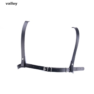 Valley Mujer Cuero Cuerpo Pecho Arnés Jaula Sujetador Cinturón Gótico Collar Gargantilla Negro CL (9)