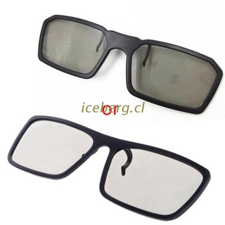 ICEB Clip-On Tipo Circular Pasivo Polarizado Gafas 3D Para TV Real 3D Cine 0.22mm