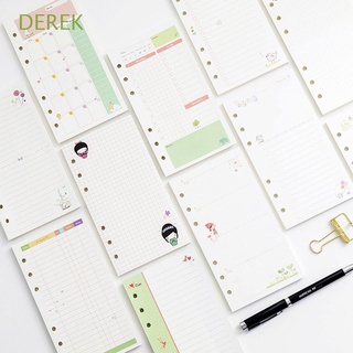 DEREK Students Notebook Paper School Supplies Binder Inside Page Loose Leaf Paper Refill Monthly 45 Sheets Weekly Daily Planner Kawaii A5 A6 Notebook Refill