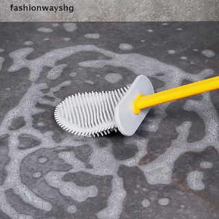 [Fashionwayshg] Silicone Toilet Brush with Toilet Brush Holder Wall-Mounted Cleaning Brush Set [HOT]