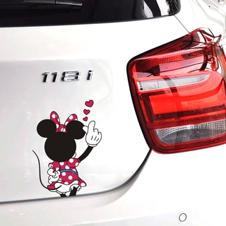 Calcomanías de Mickey Minnie corazón para coche/calcomanías de ventana traseras/calcomanías reflectantes para coche/ventana/calcomanías Auto