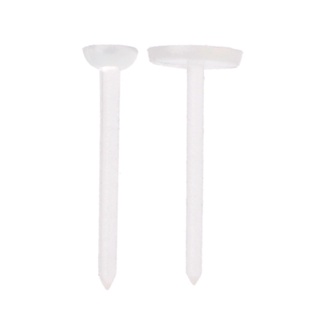 DU 100PCS Invisible Clear Plastic 5mm 3mm Flat Blank Pad Earring Nail Pin Ear Post (1)