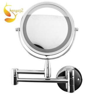 espejo de baño led espejo cosmético 1x/3x aumento montado en la pared ajustable espejo de maquillaje doble brazo extender 2 caras espejo de baño
