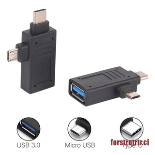 TRETRTR USB 3.1 2 en 1 Type-C&Micro USB a USB 3.0/2.0 hembra OTG adaptador convertidor