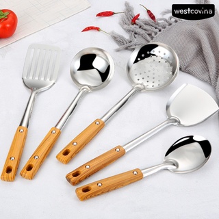 Westcovina Wok pala de grado alimenticio a prueba de óxido de acero inoxidable cuchara Wok espátula herramientas de cocina para el hogar