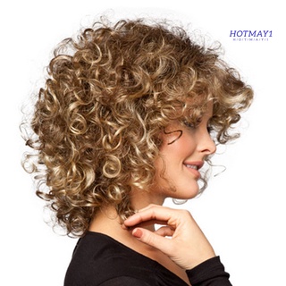 hotmay - peluca rizada para mujer, color sólido, longitud de hombro, cosplay, traje de pelo sintético (4)