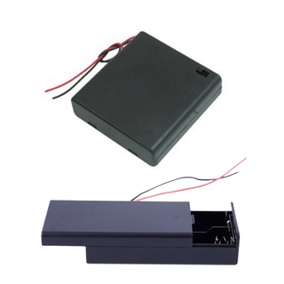 2 piezas de plástico encendido/apagado interruptor de batería titular con tapa negro 4 x 1,5 v aa y 3.7v 2x 18650 (1)