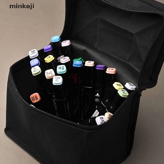 keji cremallera plegable arte marcadores cremallera lona almacenamiento lápiz bolsa sostener marcadores bolígrafo. (2)